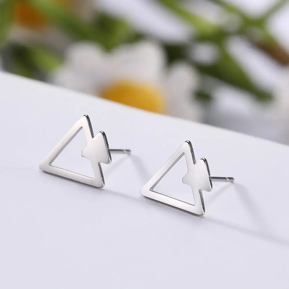 Небольшие серьги My Shape треугольная серьга-гвоздик из нержавеющей стали 316L