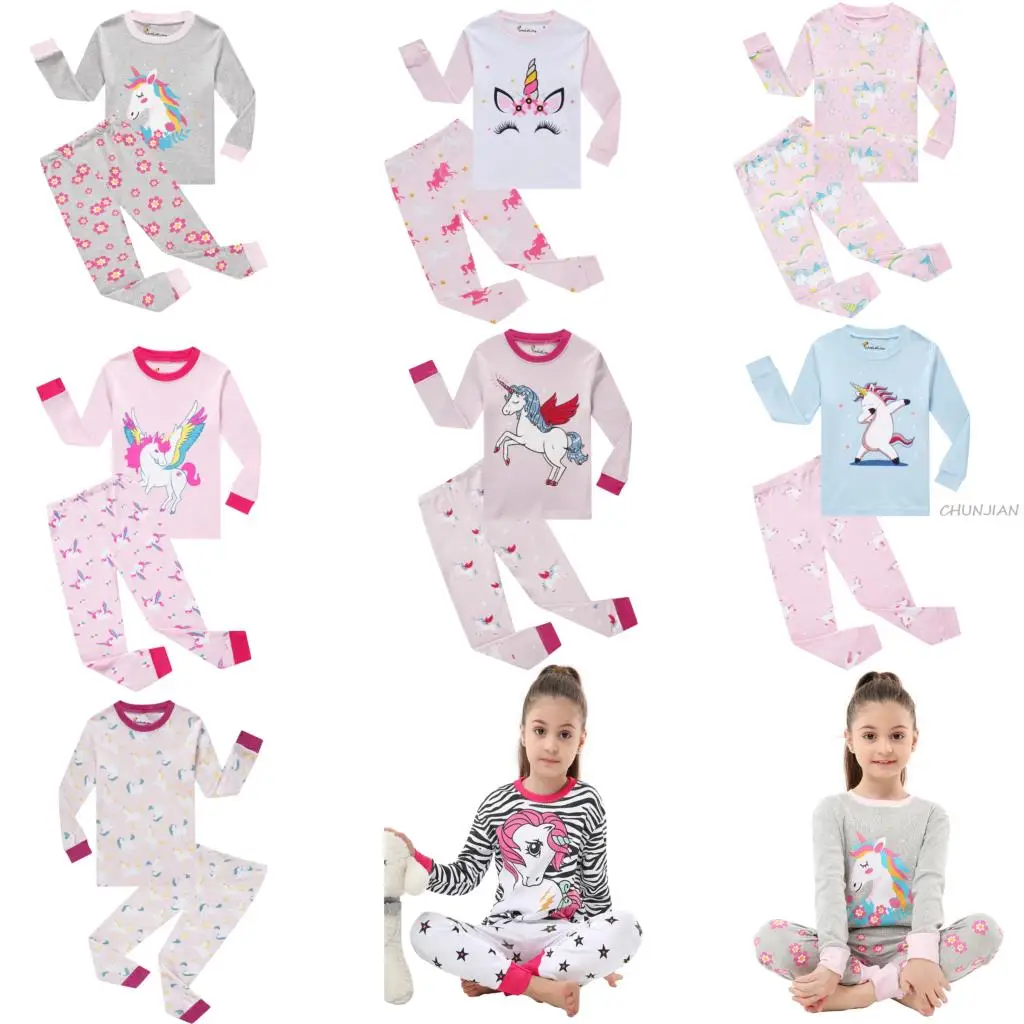 Пижамный комплект детский с единорогом мультяшными животными|Комплекты пижам| |