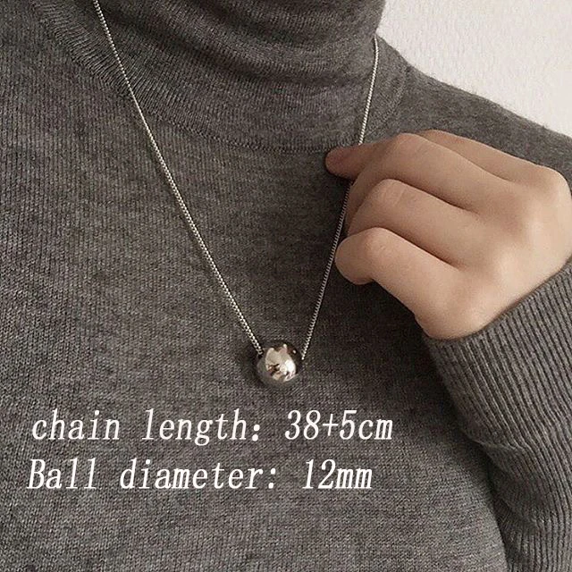 MLKENLY серебряный цвет 12 мм шарик бусина Геометрическая современная личность чокер