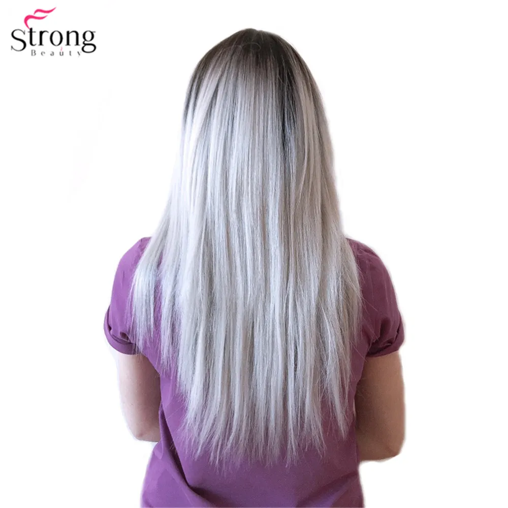 StrongBeauty Женские синтетические парики матовые Ombre длинные прямые волосы в стиле