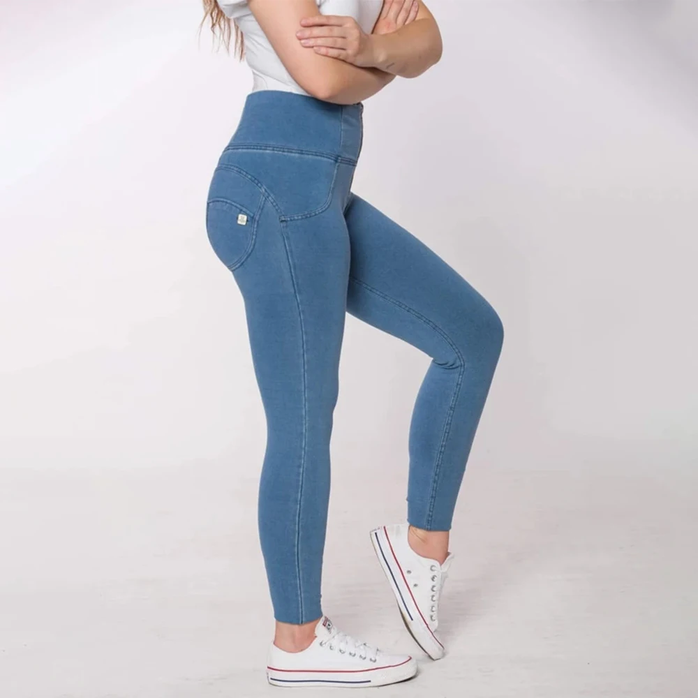 Мелодия четыре способа эластичный Высокая Талия обтягивающие джинсы женская