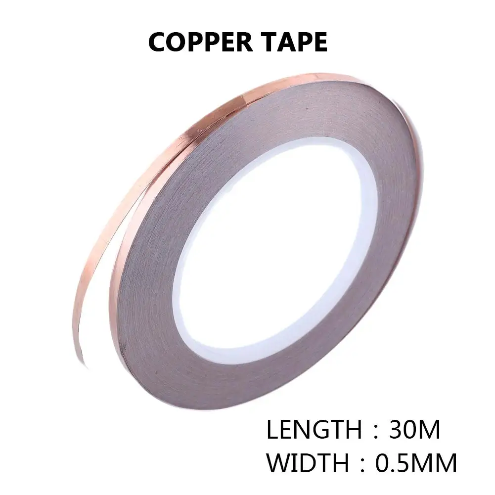 

Conductive Copper Foil Tape Conductive Shield Tape Copper Foil Tape Golden 5mm Reusable Convenient Sturdy Electric