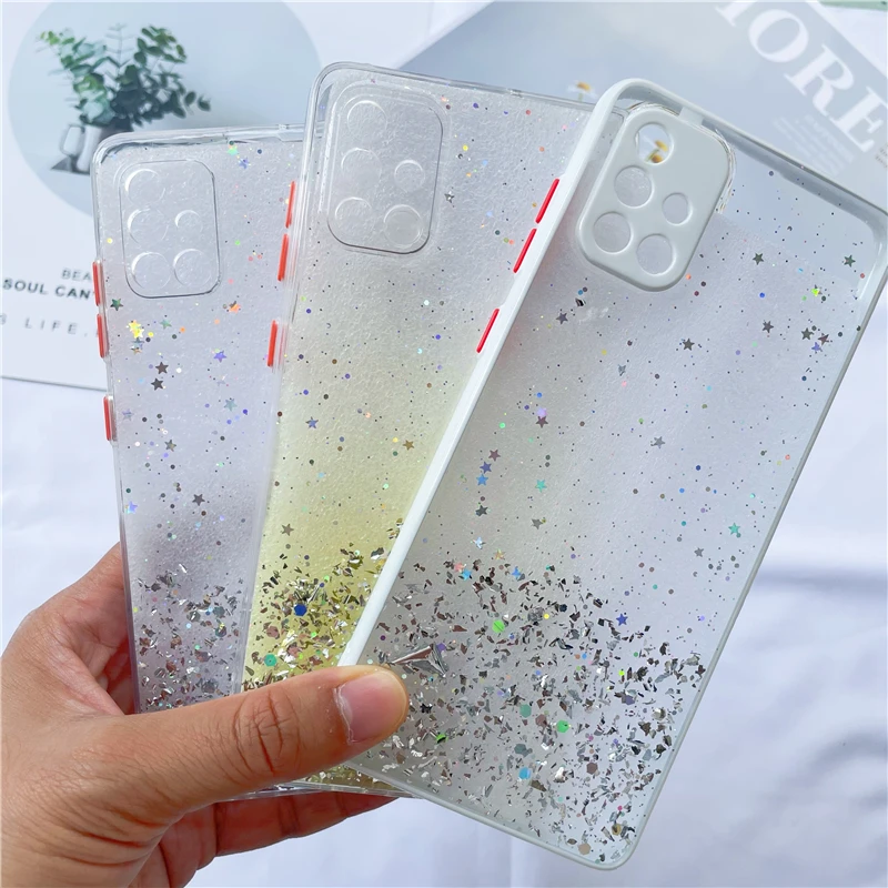 Защитный блестящий чехол для телефона Samsung Galaxy A21S 51 71 12 A32 52 72 31 50 S20FE S21 Note 20|Сумки