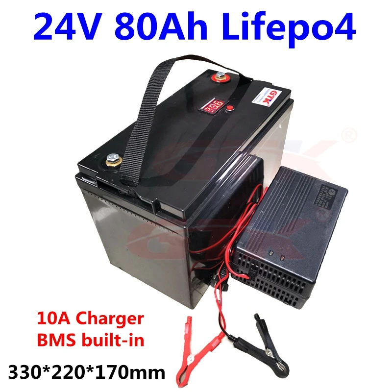 24v 80Ah LiFepo4 литий Батарея пакет многократного цикла глубокого заряда разряда 2000