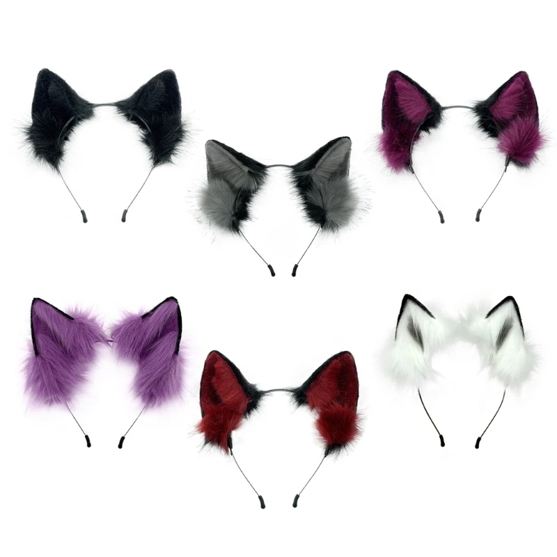 Diadema con forma de oreja de gato para mujer, accesorio multicolor para el pelo, maquillaje, lavado de cara, fiesta, Cosplay, accesorios, tocado