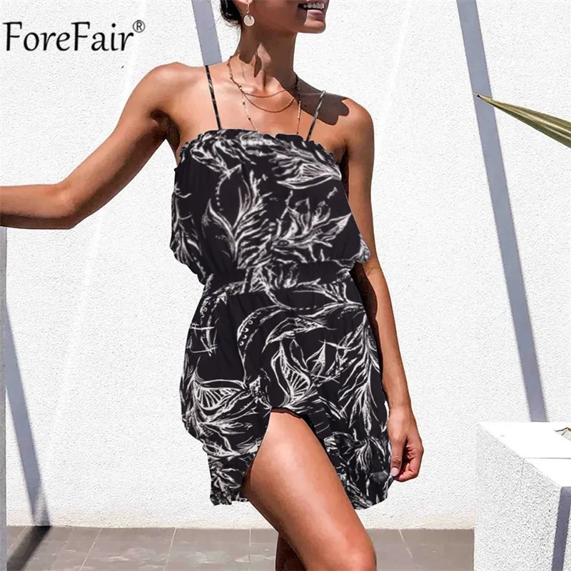 Платье Forefair женское с открытыми плечами и цветочным принтом Пляжное