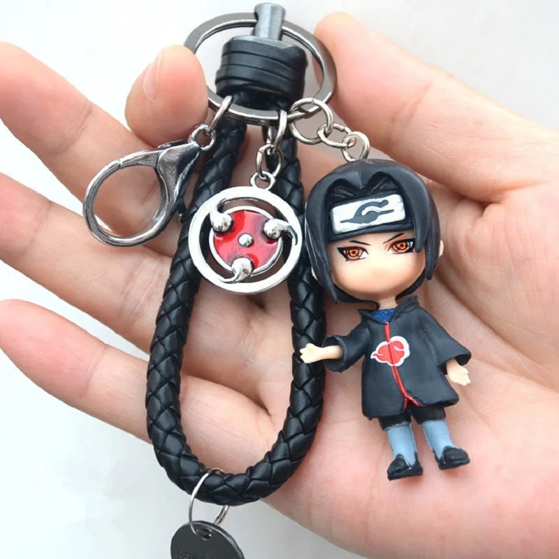 

2020 New Style Naruto Keychain Itachi Obito Polyurethane Key Chain Bag Pendant Anime Accessories Cartoon Key Ring