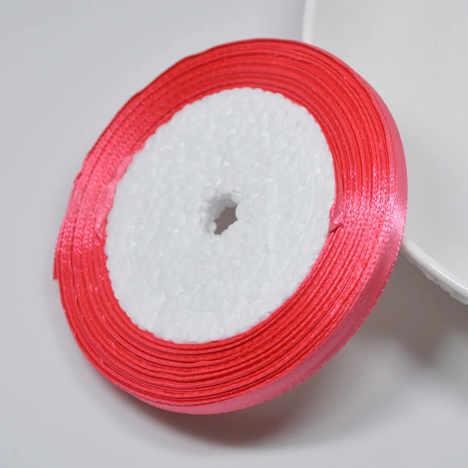 No 78 Watermelon red 6 мм 1 см 1,5 см 2 см 2,5 см 4 5 см атласными лентами DIY искусственный шелк розы Ремесла поставок швейной фурнитуры Скрапбукинг Материал - Цвет: No 78 Watermelon red