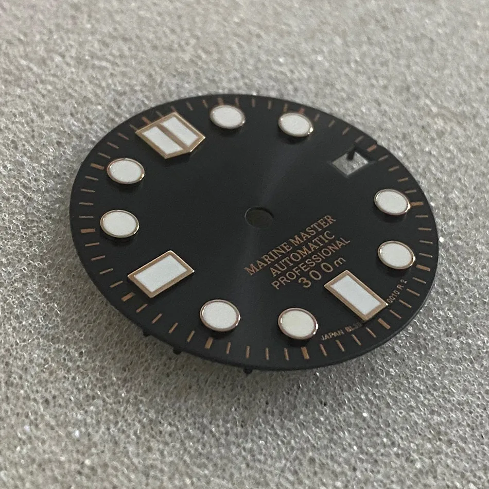 Watch parts dial Rose Gold black  fit nh35 dial skx007 skx009 nh35/nh36 automatic movement 4r36 Men's Watch with S logo