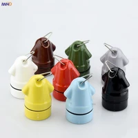 iwhd ceramic soquete e27 socket lamp holder with hook waterproof 110 220v douille fitting e27 bulb holder lampholder