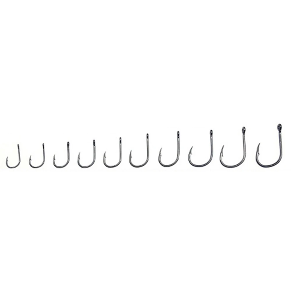 100pcs Fishing Hooks Set Carbon Steel Single Circle Fishhook Fly Jip Barbed Carp Sea Tackle Accessories | Спорт и развлечения