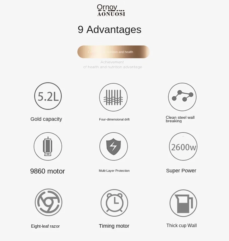 

110V/220V large-capacity high-power soybean milk machine wall breaker juice