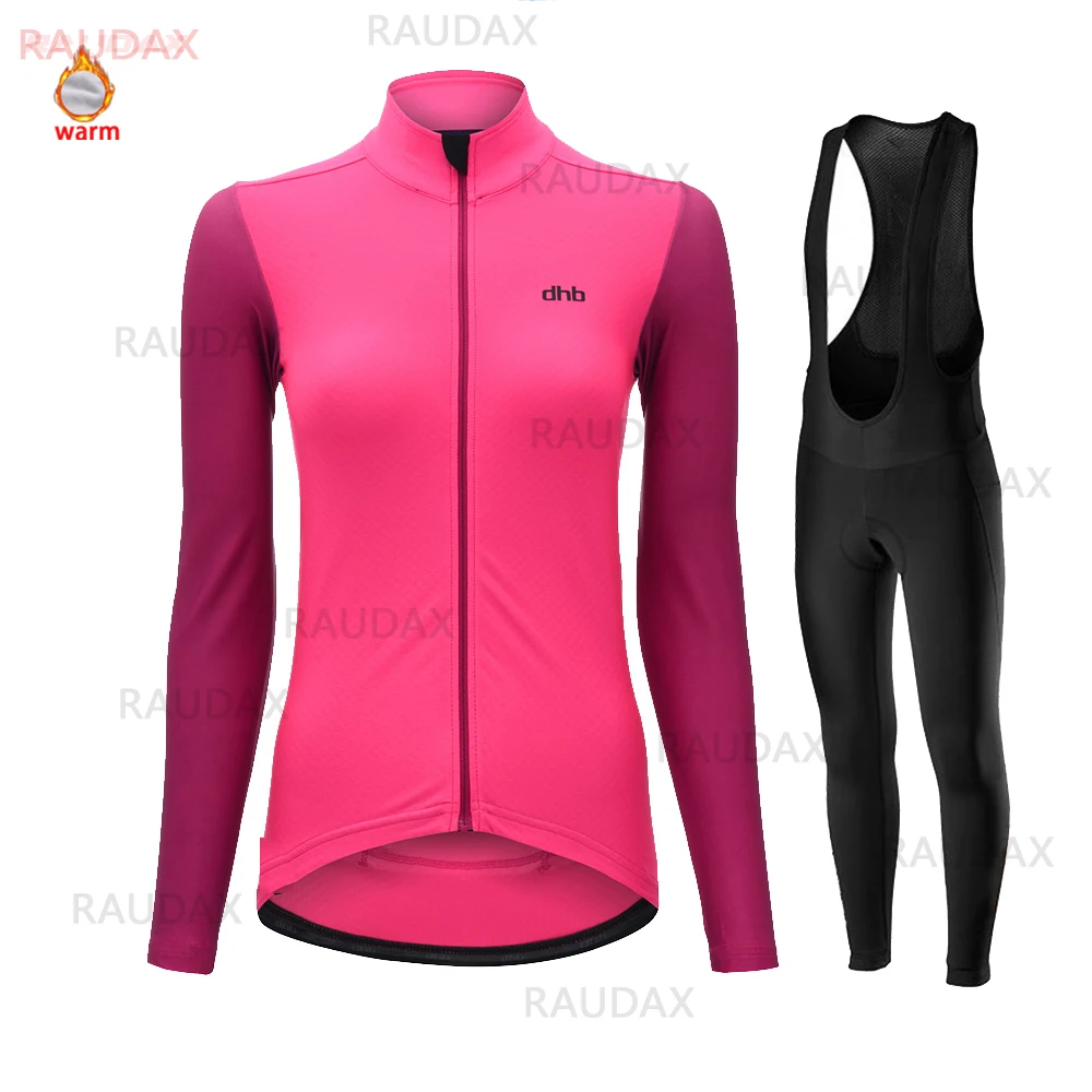 

Women's Winter Long Sleeves Cycling Jersey 2021 MTB Winter Thermal Fleece Bike Jersey Set Outdoor Wool Ropa Ciclismo Mujer