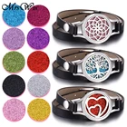 Новый браслет с диффузором эфирных масел для ароматерапии 316L из нержавеющей стали кожаный браслет с медальонами для женщин