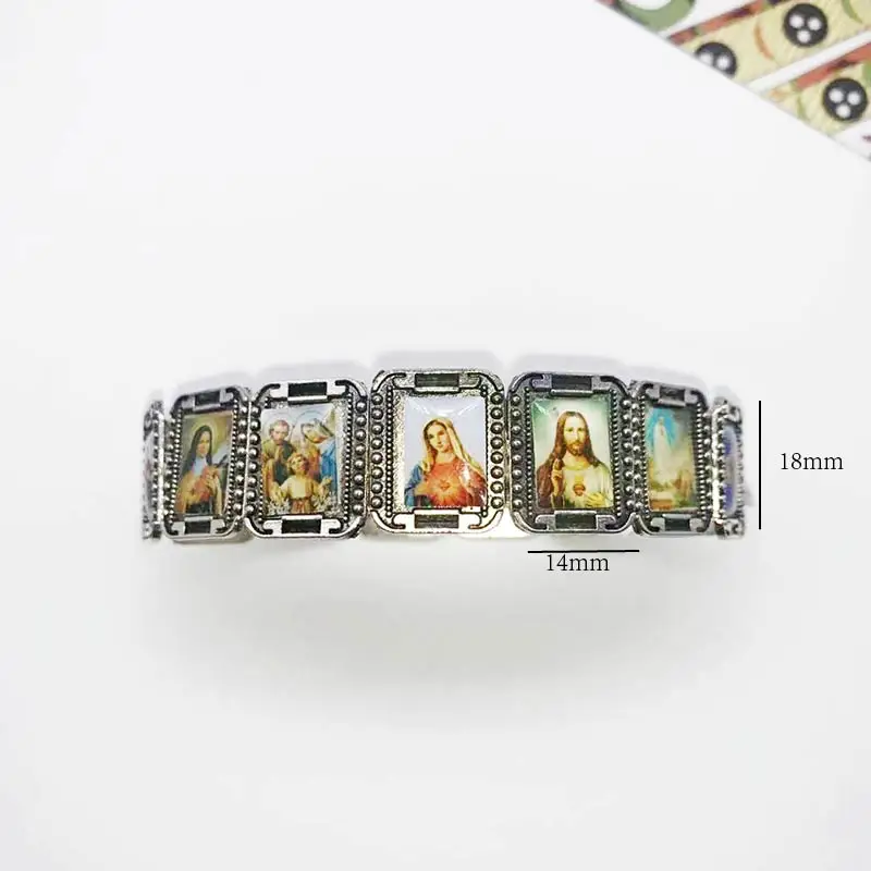 Религиозный Ретро Серебряный Иисус Ювелирное Украшение с иконой бусины сердце