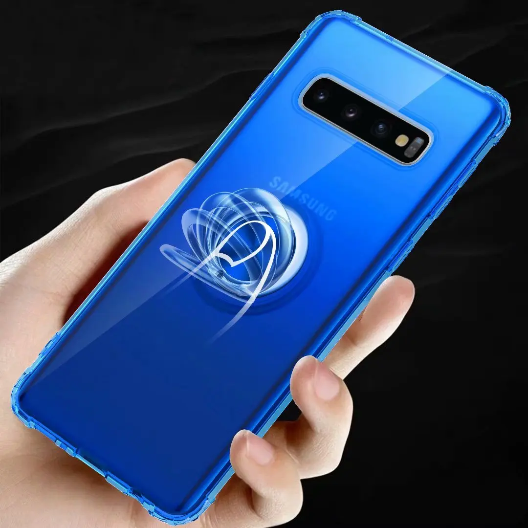 Чехол с кольцом подставкой для Samsung Galaxy S10 Plus S10E мягкая прозрачная накладка на