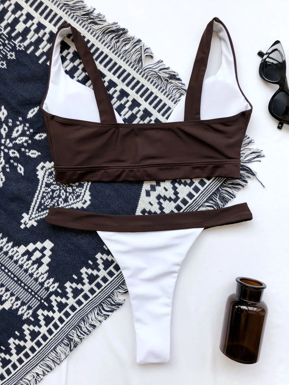 

Beachshiny Push Up Bikinis Women's Swimsuit Thong Swimwear High Cut Bathing Suits High Waist Biquini V-Neck Beachwear 2021 New