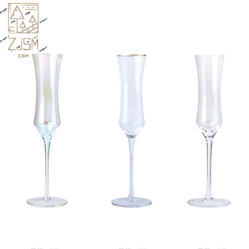 

Transparent Crystal Wine Glasses Luxury Golden Edge Waist champagne Goblet Cup Creative Simple Home Bar Wedding Wine Glass Gift
