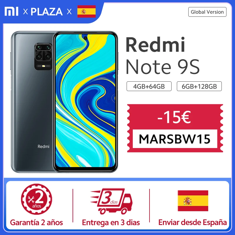 Глобальная версия Xiaomi Redmi Note 9S 64GB 128GB смартфон 9 s Snapdragon 720G 6 67 &quotDotDisplay 5020 мА/ч 18 Вт FC
