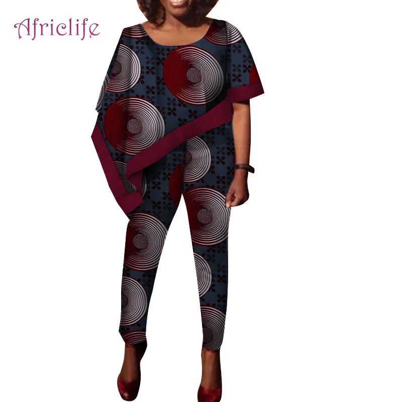 Летний Африканский костюм для женщин стандартный топ и брюки-карандаш женская