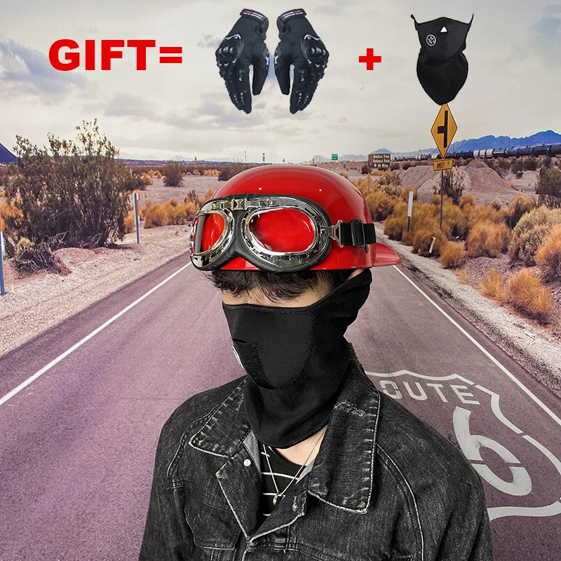 

The new listing 2 Gifts Open Half Face Helmet Vintage Motorcycle Helmet Motorbike Motocross Helmet Biker Riding Scooter Chopper