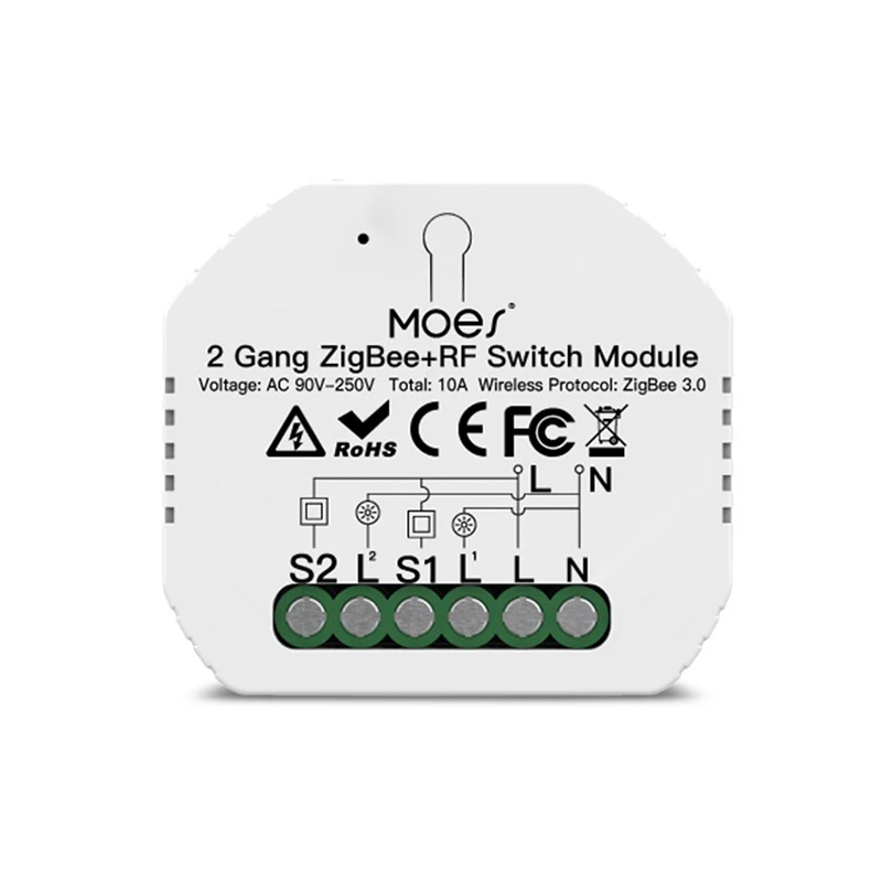 

1/3/5pc Smart Light Switch Tuya ZigBee 3.0 Relay Module EU/UK 2Gang Zigbee+rf Switch Module W/Alexa Wireless Remote Control