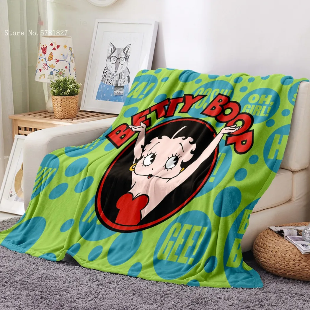 

Betty Boop Flannel Blanket 3D Print Sexy Lady Fleece Blanket Beautiful Girl Cartoon Throw Blanket Nap Office Sofa Blanket Decor
