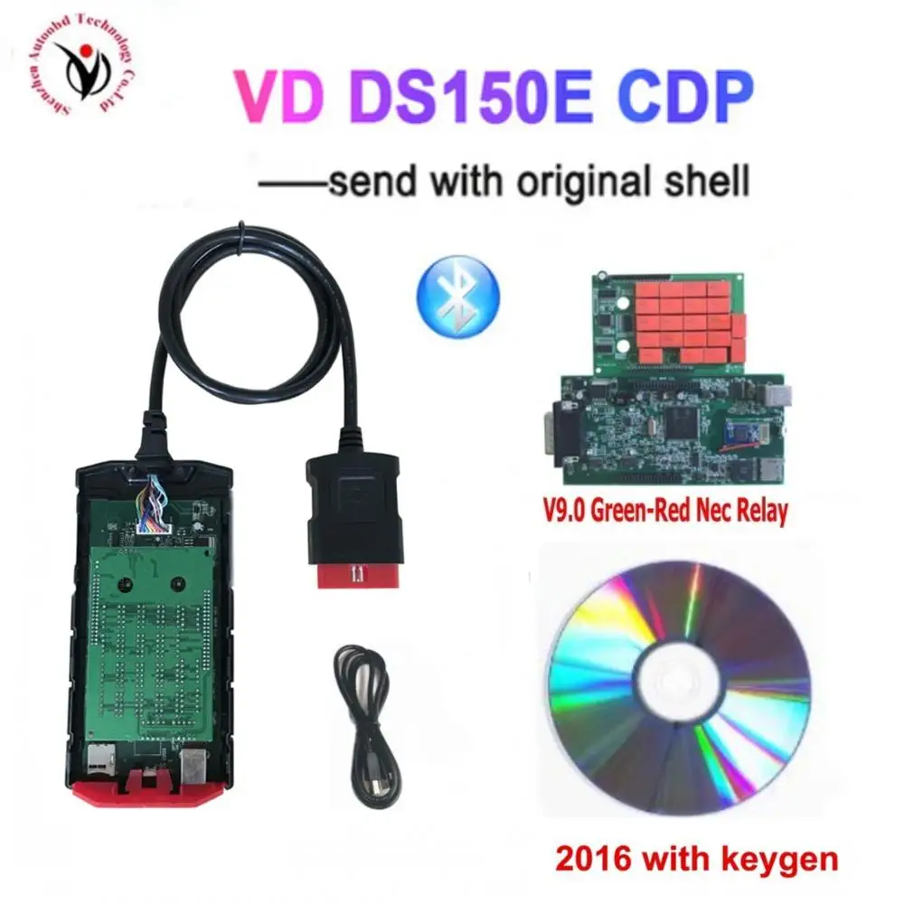 Новинка 2021 плата v9.0 vd ds 150e cdp с bluetooth 2017.R3 keygen на dvd OBD2 сканер инструмент для дельфис