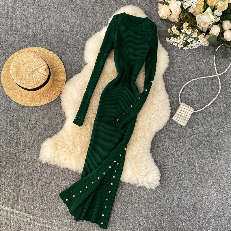 Женское облегающее платье Fitaylor Элегантное трикотажное длинное с длинными