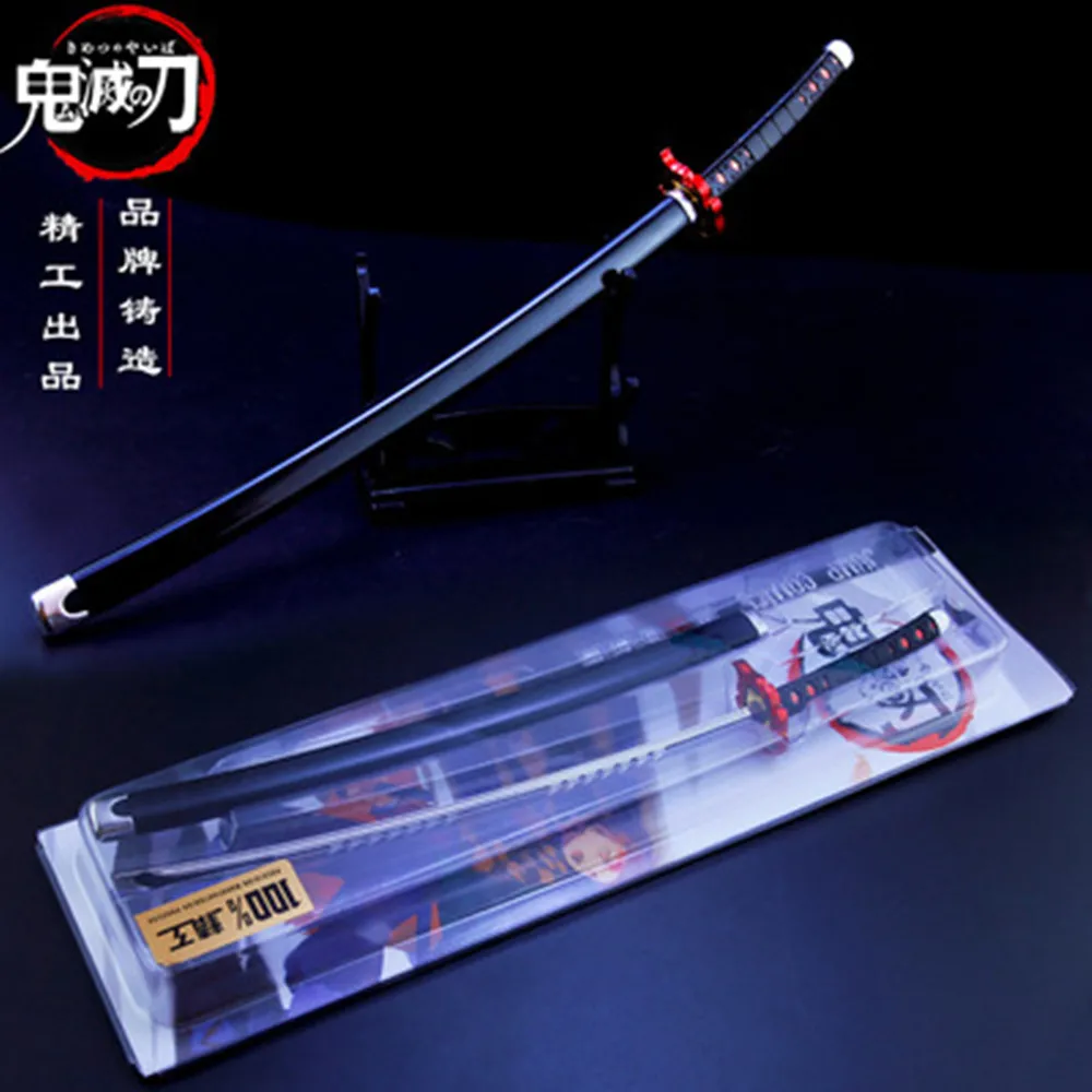 

Anime Demon Slayer Katana Cosplay Swords Props Knife Gift Three Generation Sunwheel with Sheath Sword Weapon Bedroom Accessories