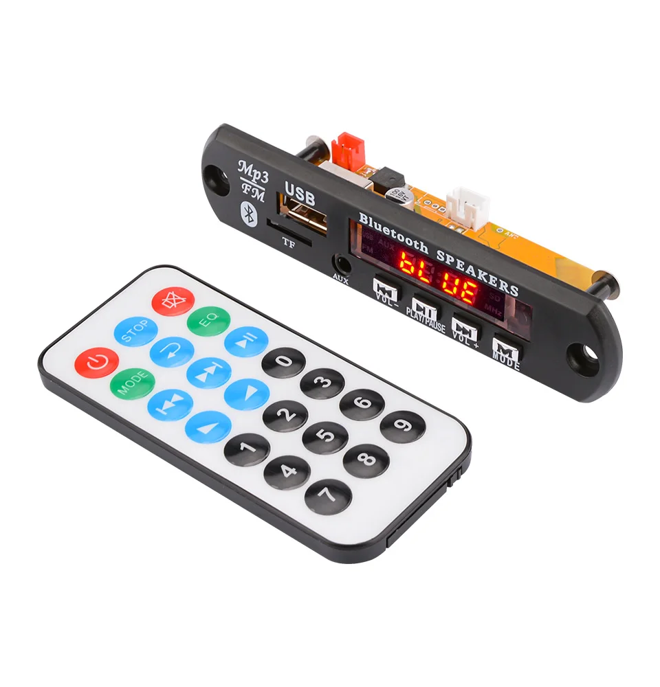 AIYIMA DC12V/5 В MP3 декодер плата Bluetooth 4,2 аудио декодирование APE FLAC MP3 WMA WAV TF USB звук Aux микрофон DIY модуль