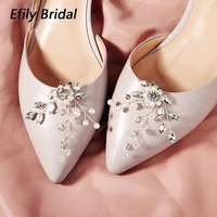 efily handmade pearl shoe clip diy rhinestones crystal shoe buckle charms bride accessories wedding high heels bridesmaid gift