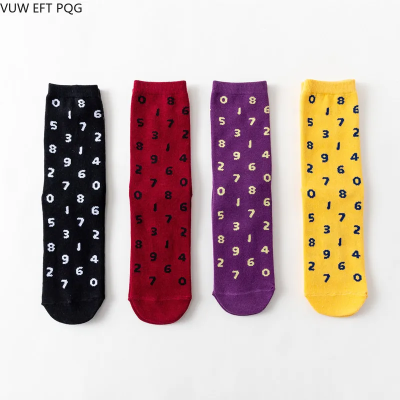 Мужские и женские парные носки новый дизайн уличные хлопковые с цифровым узором