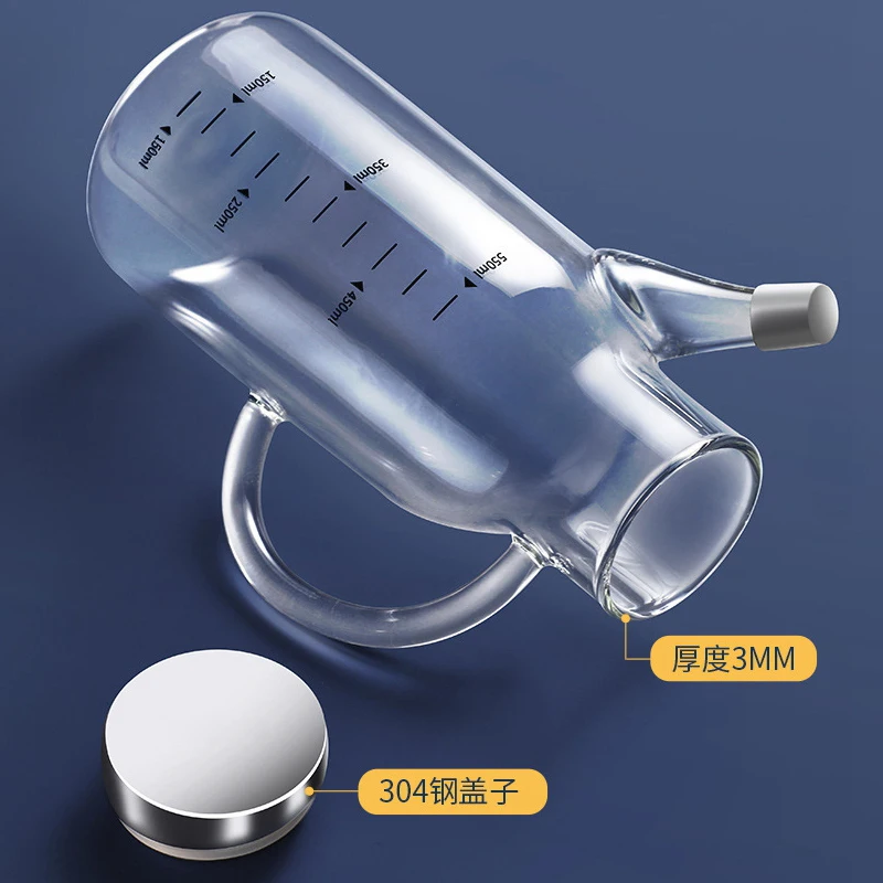 

High Borosilicate Glass Transparent Oil Bottle Vinegar Olive Oil Cruet with Handle Soy Sauce Bottle Kitchen Scale Oil Container