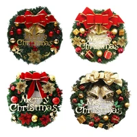 merry christmas wreath colorful beautiful home door wall window decoration artificial wreath party holiday diy d%c3%a9cor supplies