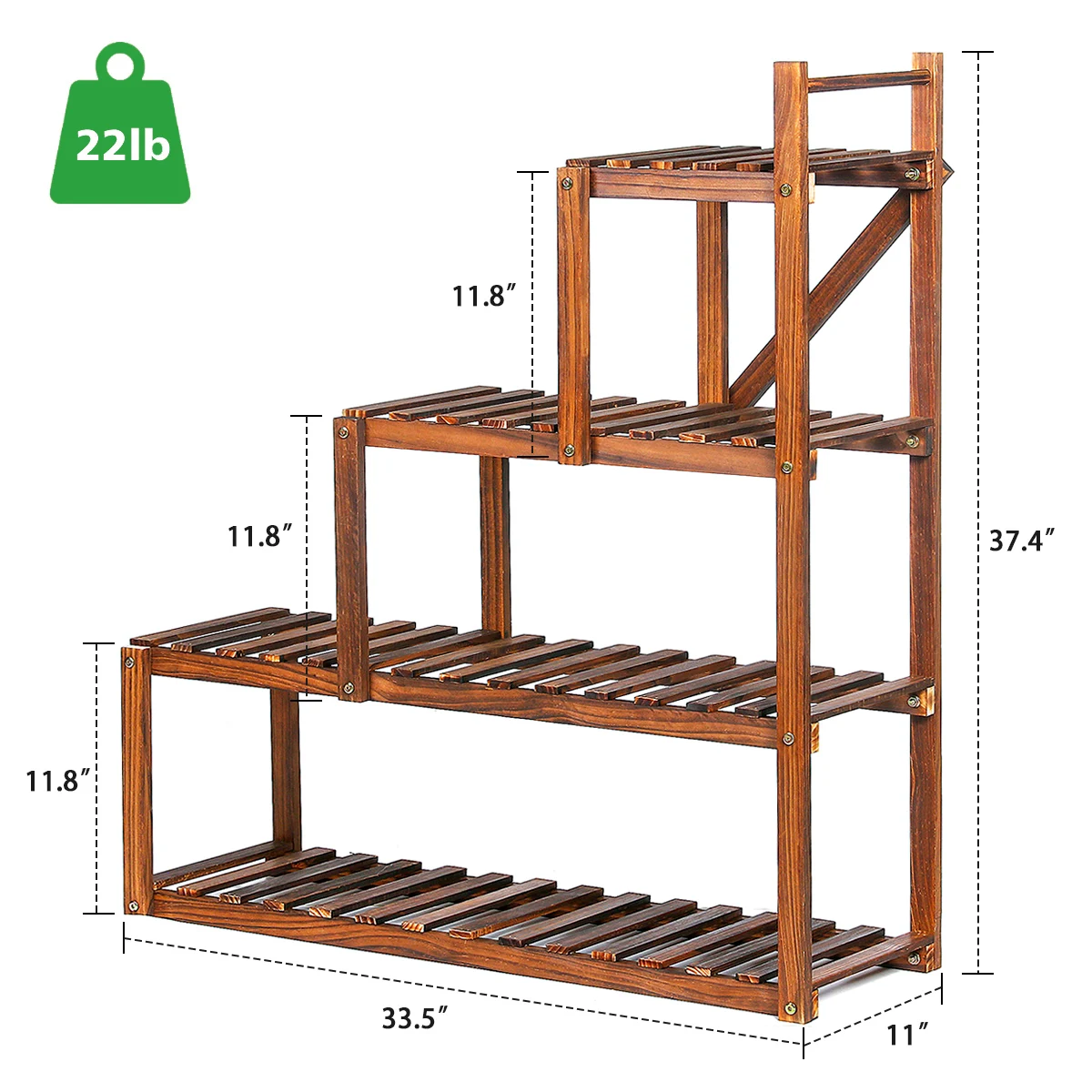 

3-Tier 9 Pots Wooden Plant Flower Stand Shelf Balcony Garden Flower Plant Stand Display Shelf Corner Stand Display Shelf Rack