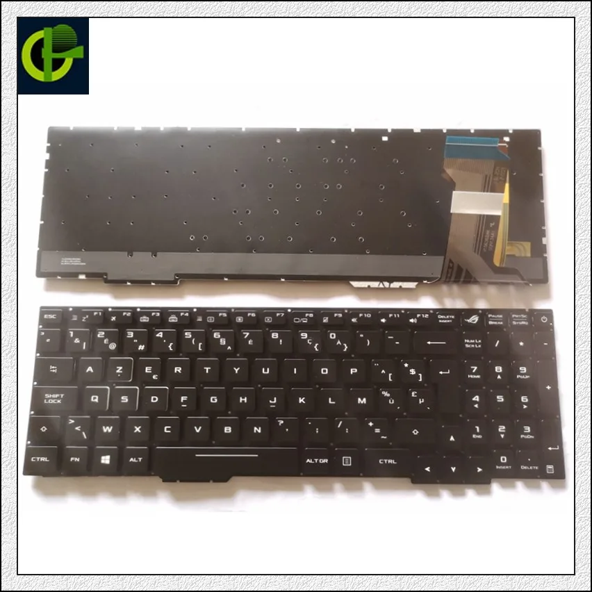 Azerty клавиатура с подсветкой для Asus Rog ZX53 ZX53V ZX553 FX53 FX53V FX53VD FX53VE FX53VW ZX73 ZX73VE FR BE |