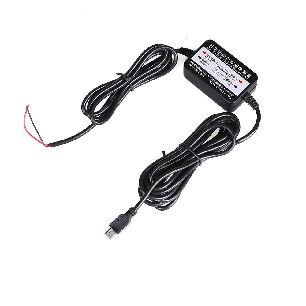 

Black Buck Line Dash Cam Katallobar Cable 12V To 5V 2.5A Micro USB Automobile Tool Obd Power Box Step Down Converter