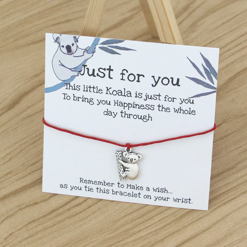 Женские и мужские браслеты Коала на удачу очаровательные коала с изображением
