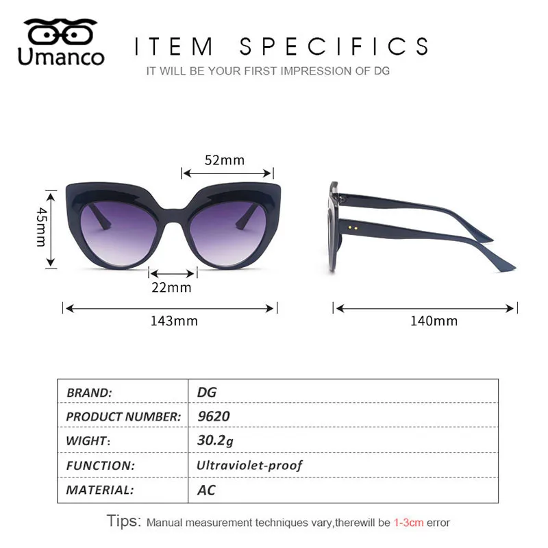 

Fashion Oversized Cat Eye Sunglasses For Women Men PC Frame AC Lens Trendy Designer Brand Beach Travel Gifts