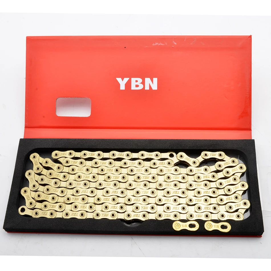 Бесплатная доставка YBN X12L x10 x10sl x9sl x11sl велосипедная цепь 9 10 11s золотистый Горный