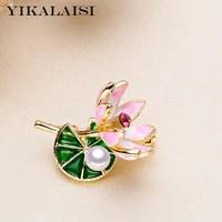 yikalaisi pearl brooch natural oblate pearl jewelry 8 9mm brooch pin for women wholesale