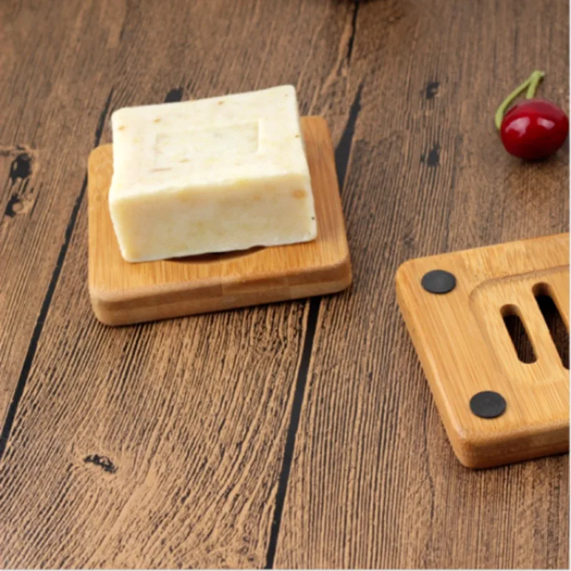 Деревянная мыльница из натурального бамбука Новый портативный поддон для мыла |