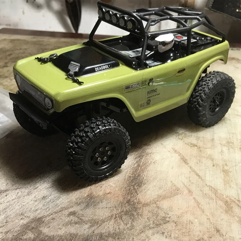 

4PCS 49X18mm Beadlock Wheel Rims Tires Tyre Set for Axial SCX24 90081 1/24 RC Crawler Car Upgrade Parts Accessories