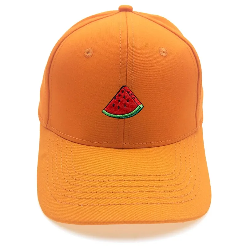Бейсболка из натурального хлопка с вышивкой арбуза в стиле хип-хоп | Аксессуары