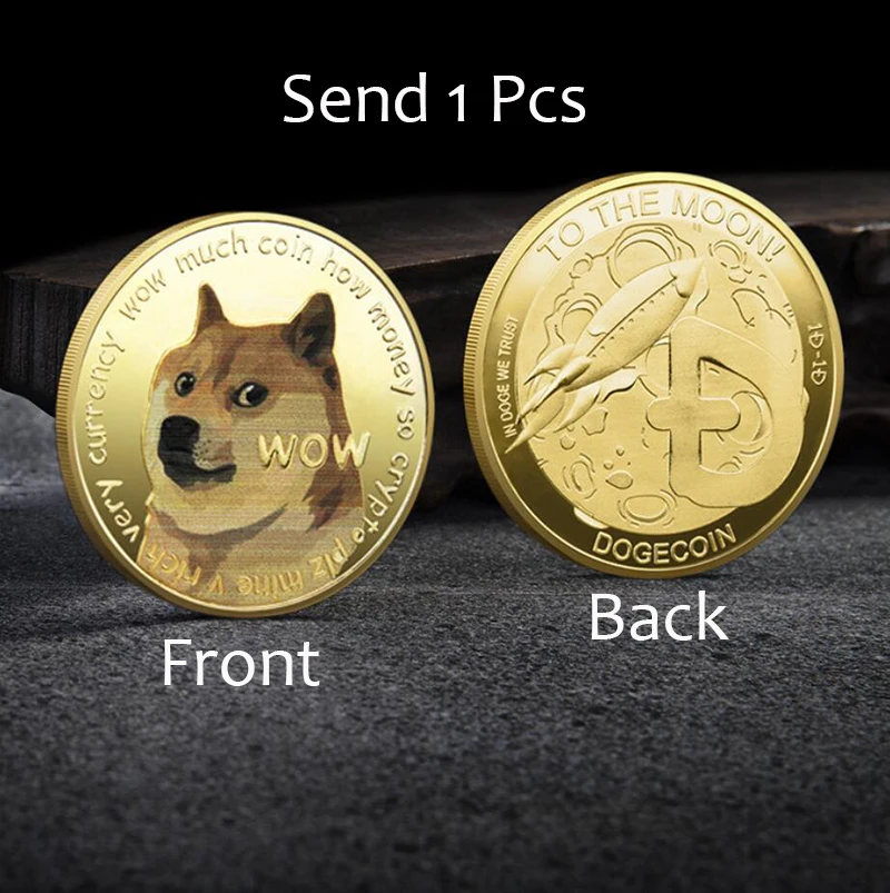 

Funny Dogecoin Gold Silver Doge Commemorative Coin Collection Wow Dog Pattern Souvenir Home Decoration Crafts Desktop Ornaments