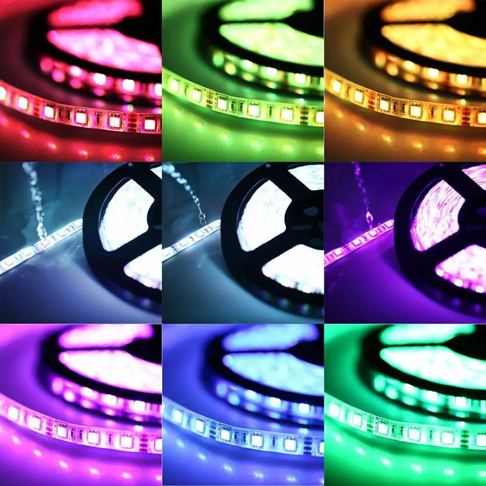 5M Водонепроницаемый Автомобильные светодиодные полосы светильник 3528Rgb Цвет