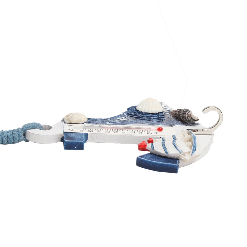 Средиземноморский Стиль древесины термометр в виде якоря Морской Декор