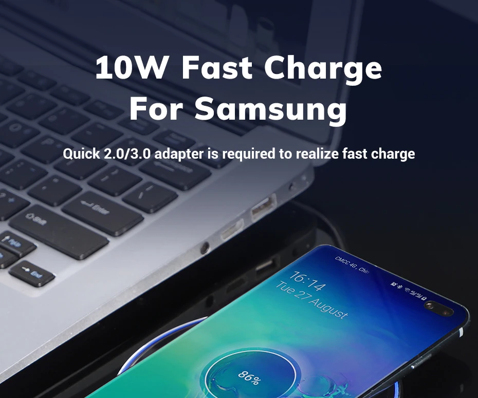 TOPK 10 Вт Беспроводное зарядное устройство для iPhone Xs Max 8 Plus Беспроводная зарядка для samsung S9 S8 Note 9 8 Plus