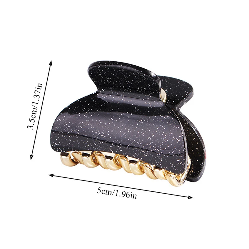 

Shiny Acrylic Hair Claws Leopard Print Hair Clips For Women Solid Color Ponytail Barrettes Fashion Hair Accessories